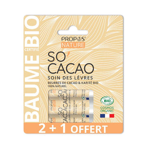 Lot de 3 Stick à lèvres So'Cacao BIO - 2+1 OFFERT