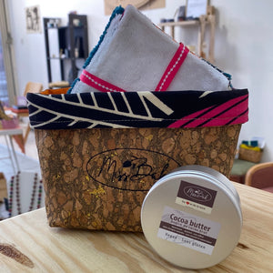 Baskets of washable wipes and Care products