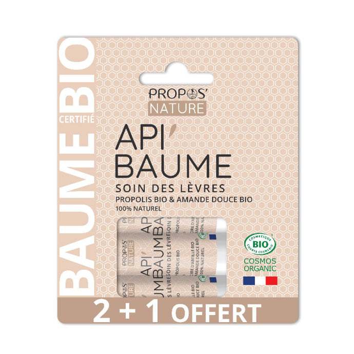 Trio de Baume à lèvres Api'Baume BIO - 2+1 offert